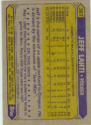 1987 Topps Baseball Cards      367     Jeff Lahti